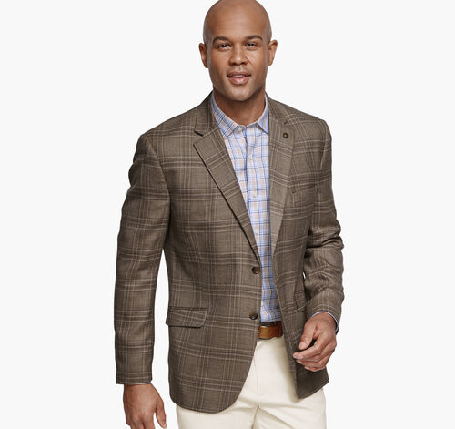Dress Plaid Blazer - Brown Plaid