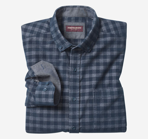 Corduroy Shirt - Navy Gingham