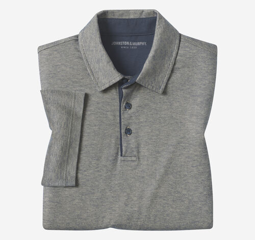 Fine Stripe Polo - Tan